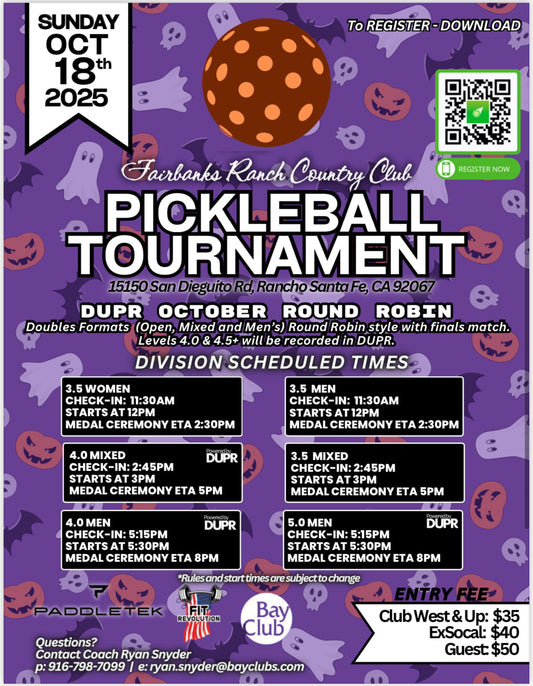 October Pickleball Tournament