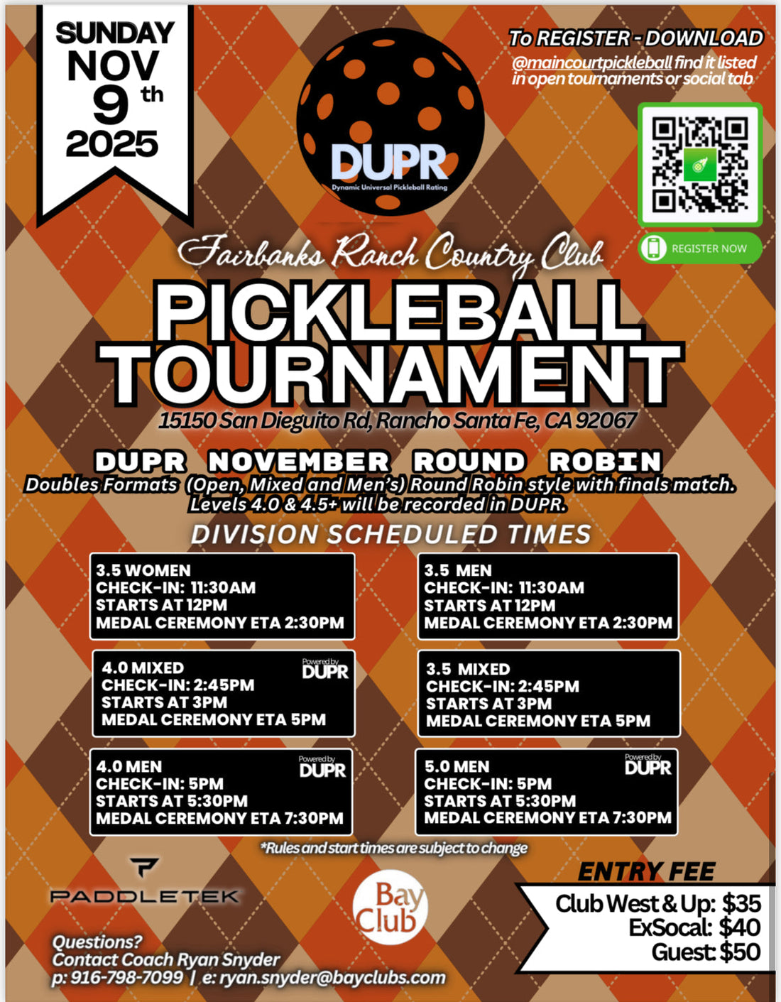 November Pickleball Tournament