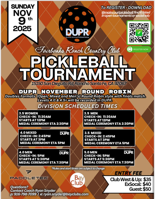 November Pickleball Tournament